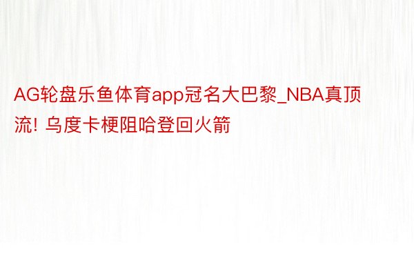 AG轮盘乐鱼体育app冠名大巴黎_NBA真顶流! 乌度卡梗阻哈登回火箭